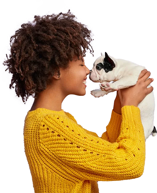 Girl-holding-puppy