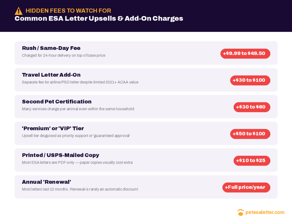 hidden-fees for esa