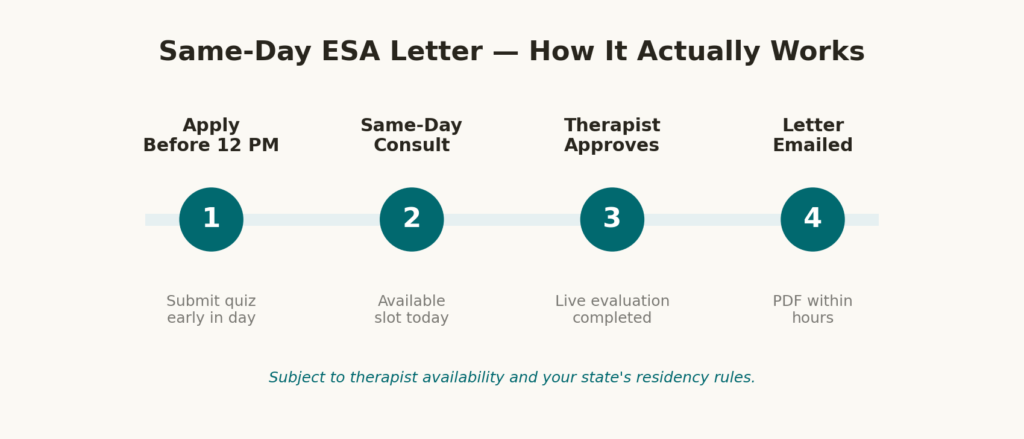 The real same-day ESA letter timeline
