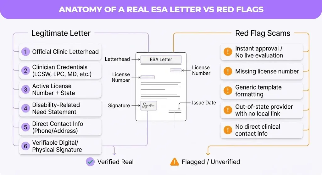 anatomy of a real esa letter vs red flags