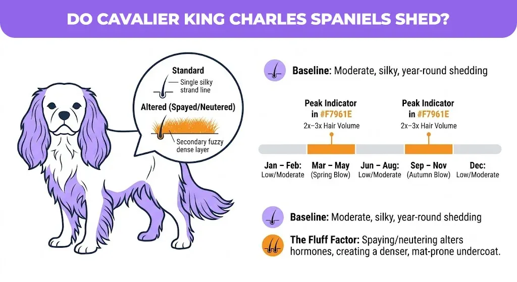 do cavalier king charles spaniels shed