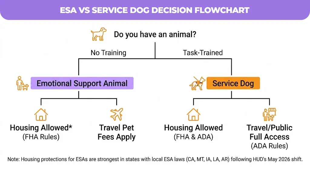 esa vs service dog decision flowchart