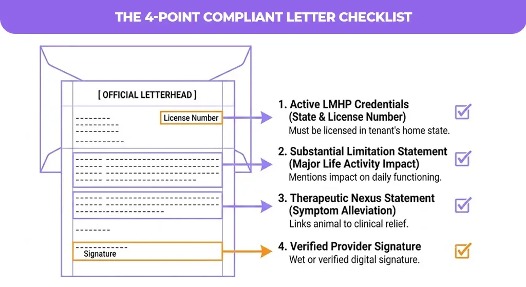 the 4-point compliant letter checklist