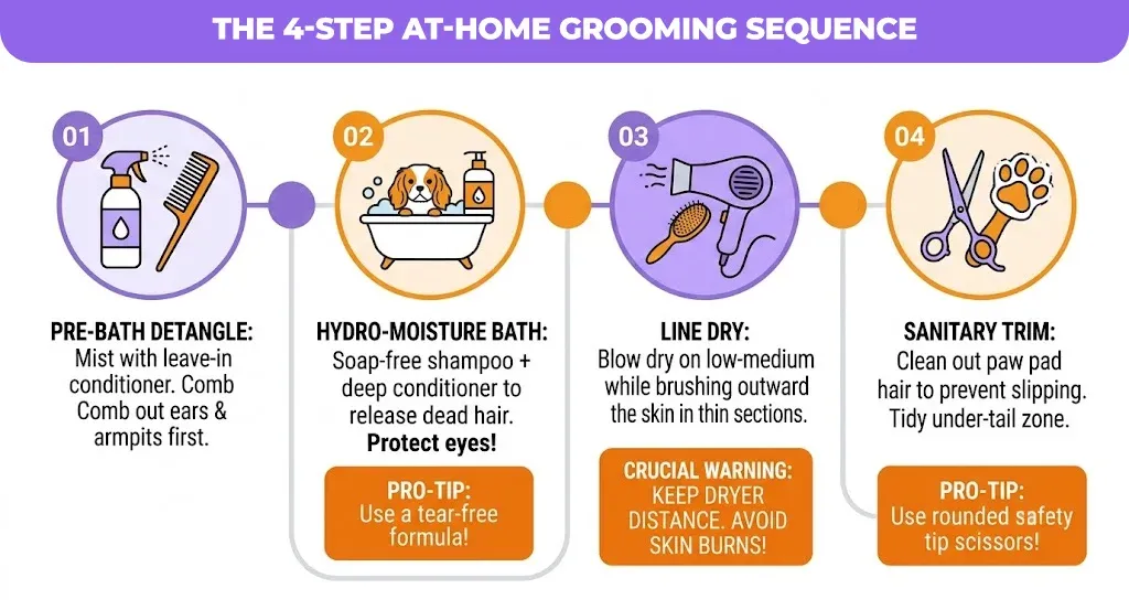 the 4-step at-home grooming sequence
