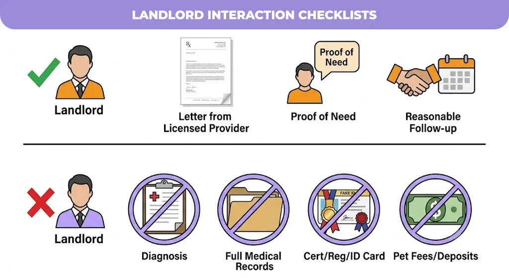 Landlord Interaction Checklists