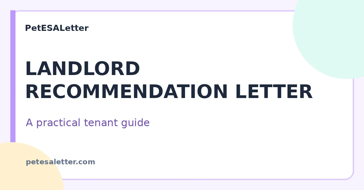 Landlord recommendation letter tenant guide