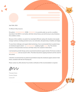 support-animal letter banner