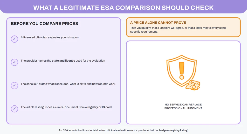 Questions a legitimate ESA provider should answer