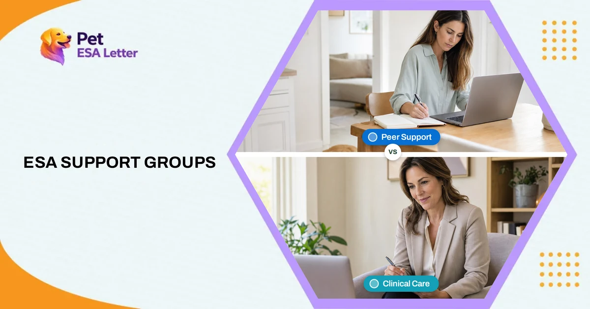 ESA support group guide: peer support and licensed clinical evaluation