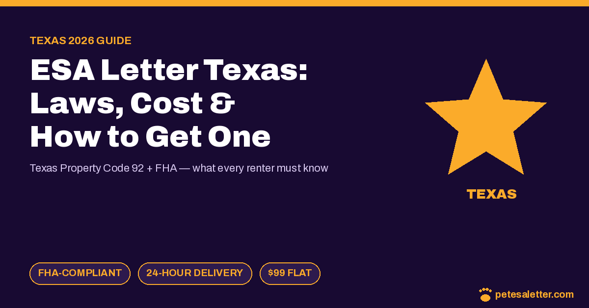 Texas ESA letter 2026 guide